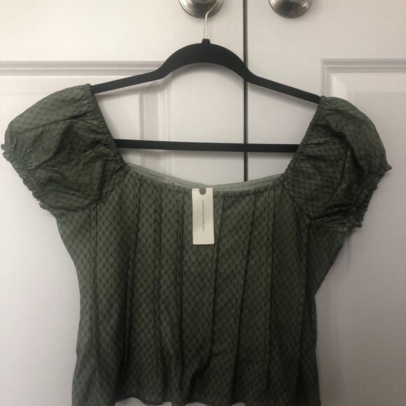 By Anthropologie Puffed Cap-Sleeve Corset Top - Picture 3 of 3